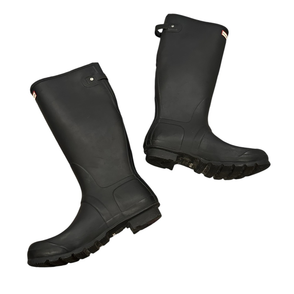 HUNTER OG Original Wellington Adjustable Black Tall Rain Winter Boots UK 8 - Picture 3 of 10